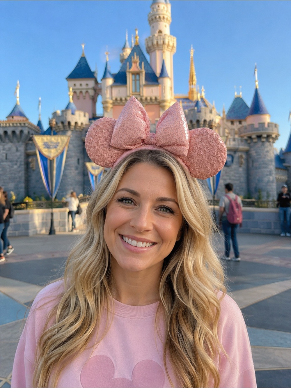 Disney Parks Blush Pink Sequin Minnie Ears NWT